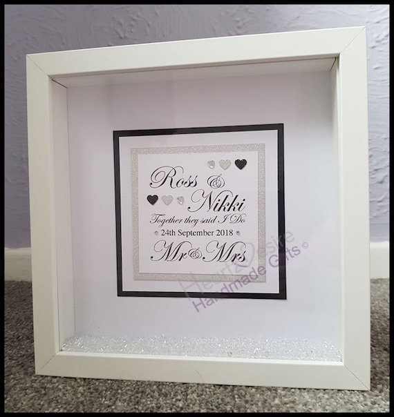 Personalised Box Frame, Wedding Gift, Personalised Wedding Gift,  Anniversary Gift, Wedding Box Frame, Personalised Wedding Box Frame