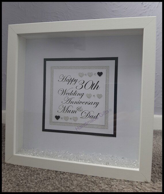 Personalised Box Frame, Anniversary Gift, Personalised Anniversary Gift,  30th Wedding Anniversary Frame, 30th Wedding anniversary Gift