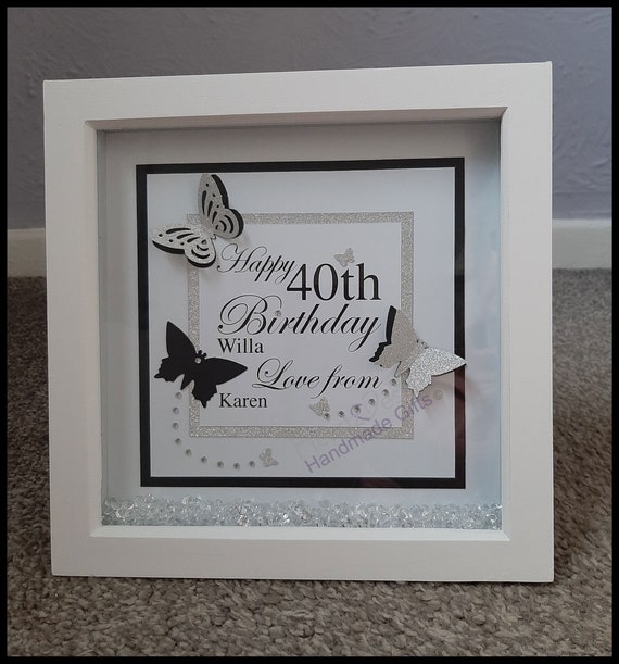 Personalised Box Frame 40th Birthday Gift Personalised 40th Box