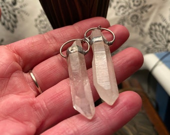 Quartz drop crystal earrings