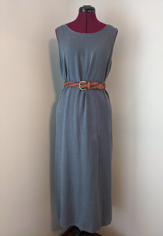 Minimalist Blue Linen Dress