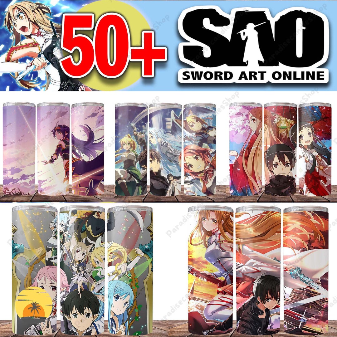 50 Anime 20oz Sublimation Tumbler Wrap, Kirito and Asuna Anime Tumbler ...
