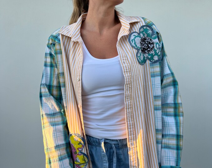 Our Legacy Above Cotton Eastern Flower Print Button Down Shirt Size 46