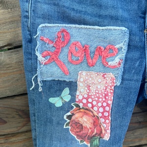 Love Embellished Flower Butterflies Denim Shorts Size 31 - Etsy