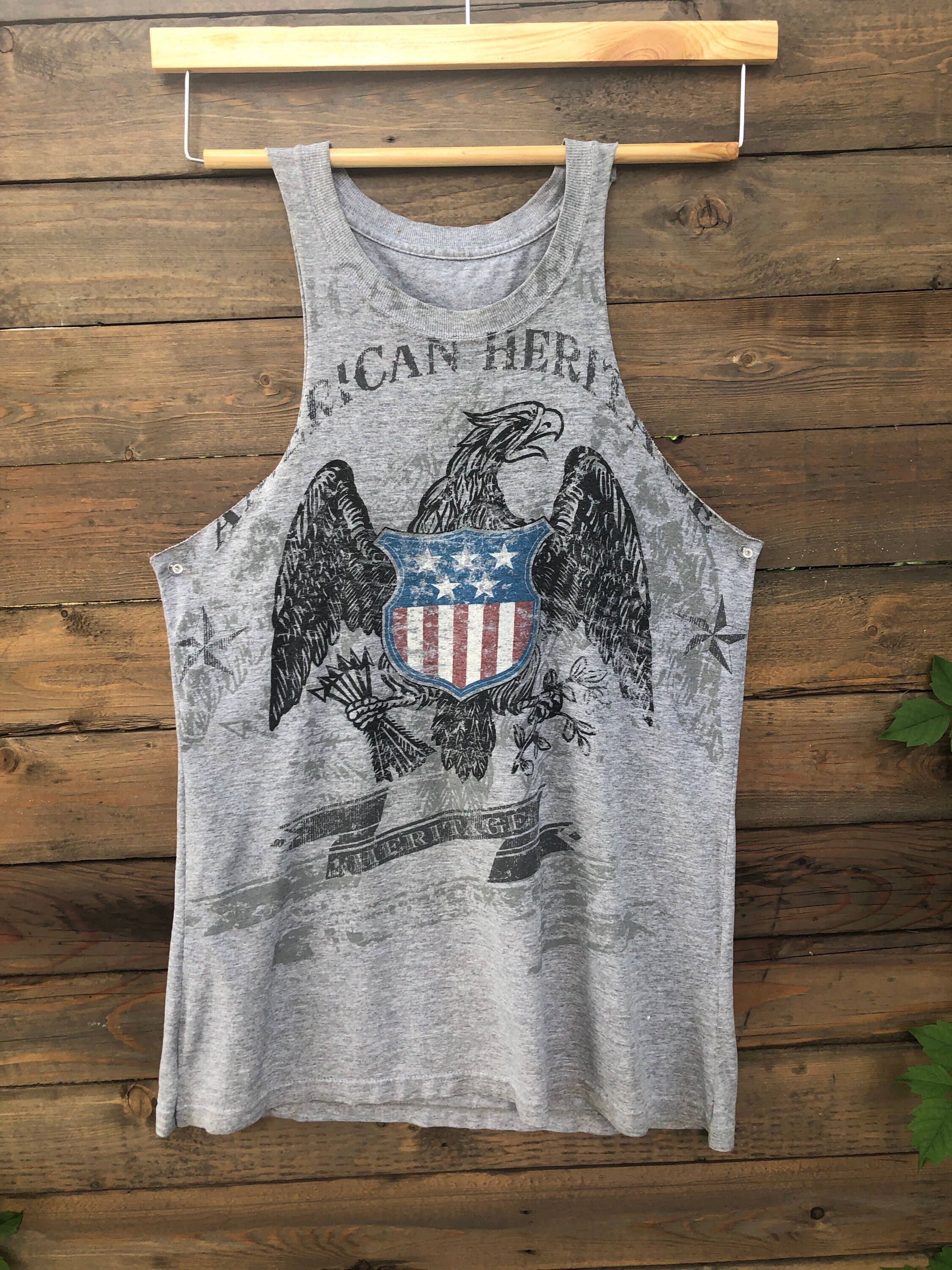 Graphic Tee Tank Cut up Tee American 