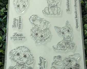 Dog Clear Cling Stamp Set and Metal Cutting Dies.