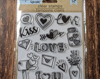 Love Clear Cling Stamp Set 13pc