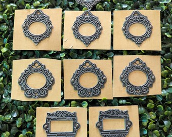 Frame - Decorative Metal Frames with Brad Fasteners Set of 9