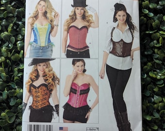 Sewing Pattern Simplicity 1345, Misses' Corsets and Ruffled Shrug Size 14,16,18,20,22.