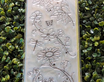 Flowers Clear Cling Stamp Set