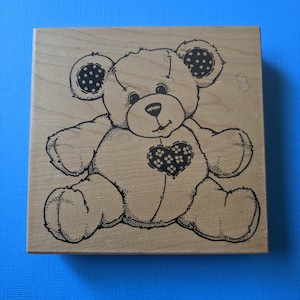 Teddy Bear Wood Mounted Rubber Stamp