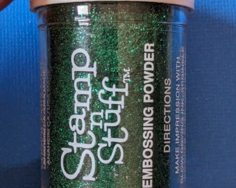 Embossing Powder, Green Tinsel Opaque Embossing Powder