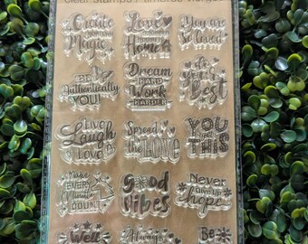 Sentiment Clear Cling Stamp Set