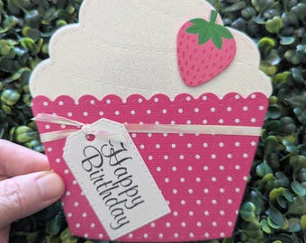 Gift Card Holder, Handmade Greeting Card, Cupcake Gift Card Holder