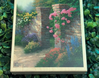 Rubber Stamp "The Rose Garden," Thomas Kinkade (2000) by Cornish Heritage Farms made in the U.S.A. USED