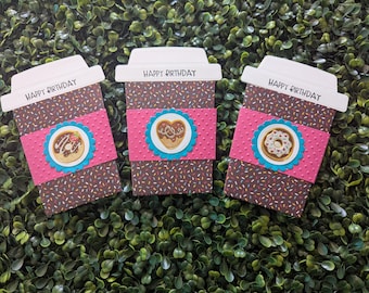 Gift Card Holder Coffee and Donuts Set of 3