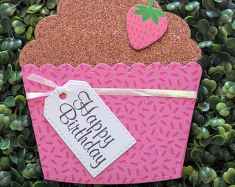 Gift Card Holder, Handmade Greeting Card, Cupcake Gift Card Holder