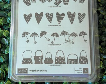 Stampin' Up! Weather or Not, Set of 4 Stamps (2005)