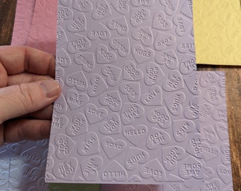 Embossed Cardstock Conversation Hearts 12pc