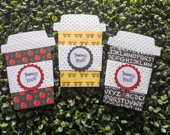 Gift Card Holder Teacher Thank You Set of 3.