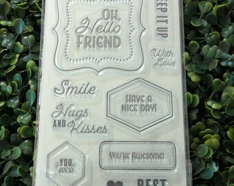 Sentiment Clear Cling Stamp Set