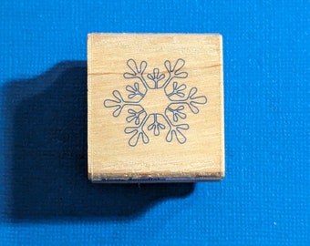 Snowflake Stamp, Wood Mounted Rubber Stamp