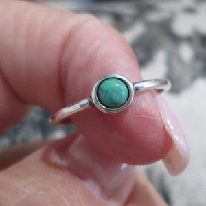 Dainty Turquoise Sterling Ring&gt;Genuine Turquoise Ring,925 ring,Minimalist,Dainty Jewelry,Southwestern,Boho,Children&#39;s ring,Stacking ring