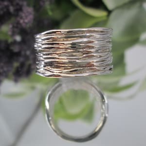 Sterling Wide Band Ring&gt; 925 Wide Ring,Thick Sterling Woven Band,925 Stamped Woven Ring,Thumb Wide Band,Non Tarnish,Chunky Ring,Birthday