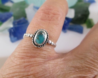 Dainty Turquoise Ring>925 Sterling Silver Genuine Turquoise ring,Southwestern ring,Custom Dainty 925 Sterling ring,Boho,Minimalist,Turquoise
