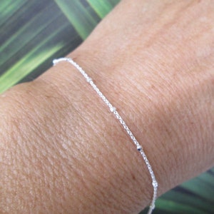 Dainty Sterling Silver Italian Bead Bracelet&gt;Dainty Chain Bracelet,Minimalist Bracelet,Silver Chain Bracelet,Stacking Bracelet,925 Sterling