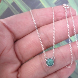 Sterling Silver TURQUOISE Necklace&gt;Dainty Turquoise Necklace,925 Tiny Round Turquoise Necklace,Layering Necklace,925 Sterling necklace