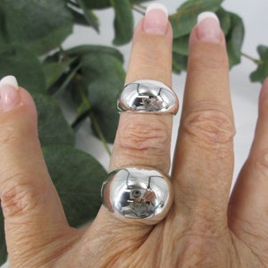 925 Sterling Silver Dome Ring, Chunky Dome Ring, Statement