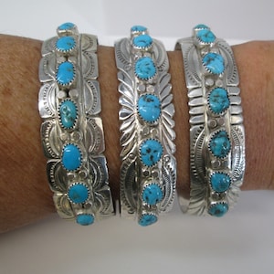 Navajo Sterling Turquoise Cuff Bracelet&gt;Native American Turquoise Cuff,Sterling Silver Turquoise Cuff,Unisex Turquoise Cuff,Southwestern