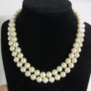 Vintage PEARL CHOKER&gt;Pearl Choker Necklace,Pearl Choker,Pearls&gt;Double Strand&gt;14&quot; and 15&quot; long...perfect Choker length