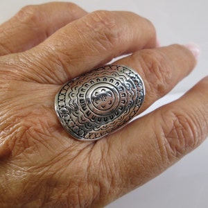 Sterling Shield Ring&gt;925 Sterling Silver Bohemian Shield Ring, 925 Shield Ring,Enchanted Shield Ring,Long Sterling Ring,Boho Chic Ring