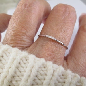 Dainty CZ Sterling Silver CZ Band&gt;Choice of Gold or Silver&gt;Stacking Ring,925 Ring,Tiny CZ ring,Thin Band,Wedding,Promise,Friendship,Thumb