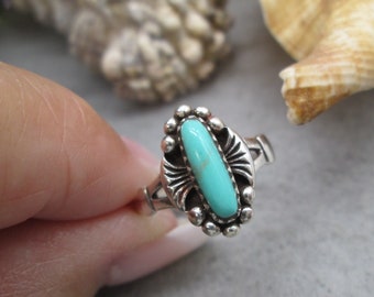 Sterling Silver Turquoise Tribal Ring>Turquoise Ring,Dainty Turquoise Ring,Custom 925 sterling ring,925 Turquoise ring,Southwestern ring