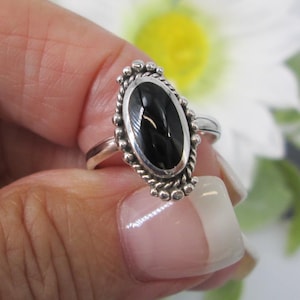 Onyx Ring&gt;Sterling Silver Genuine Onyx Ring,Tribal Onyx Ring,Southwestern Onyx Ring,925 Onyx Ring,Black Onyx Ring,Beautiful Raindrops&Roping