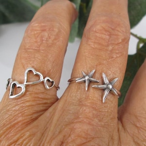 Sterling Silver STARFISH Ring&gt;925 Starfish ring,Sea Star Ring,Dainty Sea Star Ring,Silver Starfish Ring,Beachy Ring,Oceanic Ring,Vacation