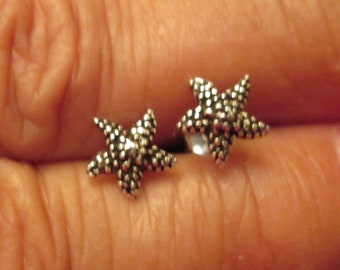 Sterling STARFISH Stud Earrings>925 STARFISH stud earrings,925 Starfish studs,925 Dainty studs,Starfish earrings,Beachy,Ocean,Sea Star studs