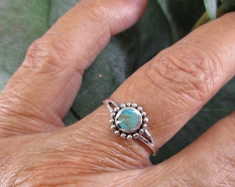 Sterling Turquoise Ring>925 Sterling Silver Genuine Turquoise ring,Dainty Turquoise ring,925 Turquoise Jewelry,Minimalist Turquoise Ring