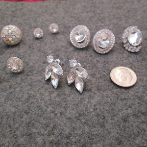 A Plethora of RHINESTONE Earrings to Choose From&gt;Rhinestone Earrings,Sparkling Earrings,Vintage,Pierced Posts&gt;Vintage 90&#39;s&gt;New old stock