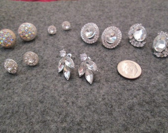 A Plethora of RHINESTONE Earrings to Choose From>Rhinestone Earrings,Sparkling Earrings,Vintage,Pierced Posts>Vintage 90's>New old stock