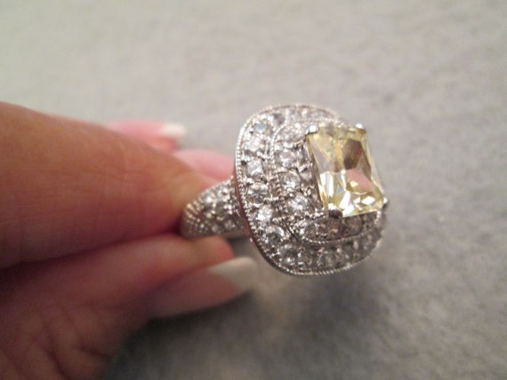 925 Sterling faux Canary Diamond and Cubic Zircon… - image 8