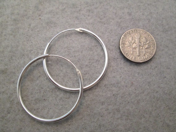 925 Sterling Silver HOOP Earrings>925 Hoops,925 E… - image 3
