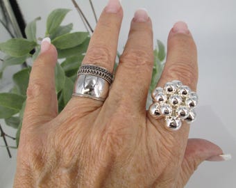 Sterling Ball Ring>925 Sterling Silver Unique Ring,Charm Ring,925 Ball Ring,Dangling Beads,Movement Ring,Sterling,Movable Ring,Non Tarnish