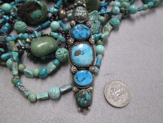 Native American Sterling Silver Genuine TURQUOISE… - image 4