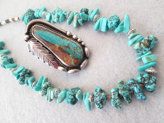 Native American Genuine Turquoise Necklace>Turquo… - image 7