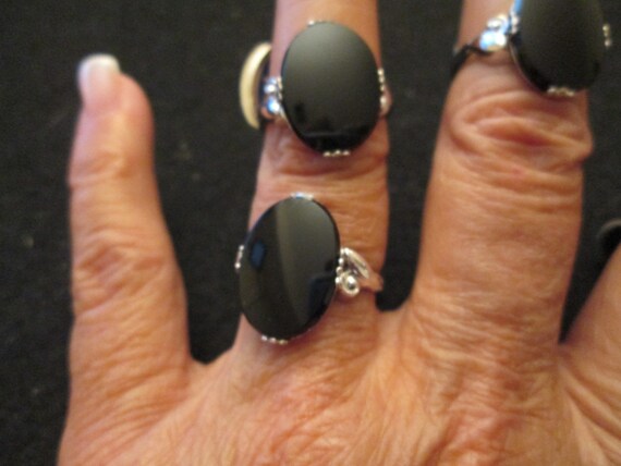 925 STERLING Silver Genuine ONYX Ring>925 Onyx ri… - image 7