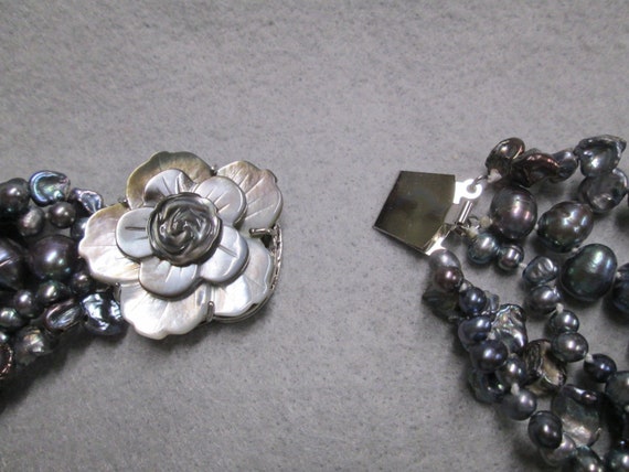 Genuine Cultured Pearl Necklace>5 Strand Gray Pea… - image 6